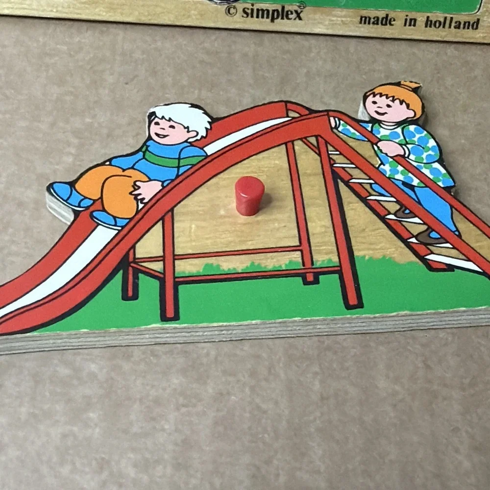 Simplex Vtg.  puzzle Early Learning Playground Sandbox Teeter Totter Slide